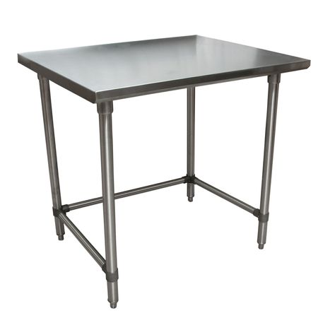 BK RESOURCES Work Table Open Base 16/304 Stainless Steel, Galvanized Legs 36"Wx24"D CTTOB-3624